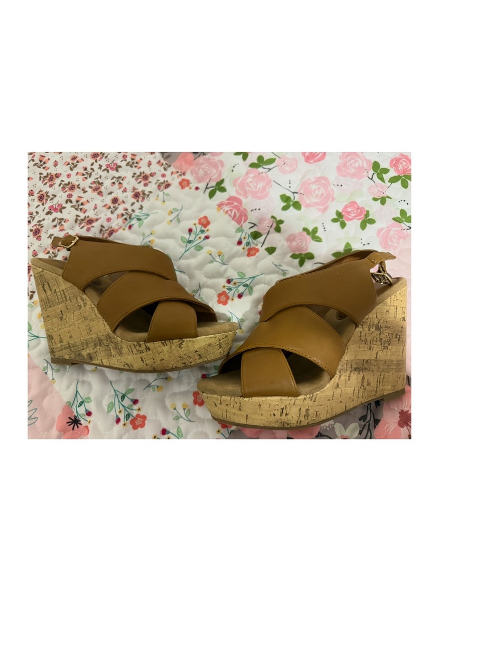 Montego Bay Club Tan Cork Wedge Sandals